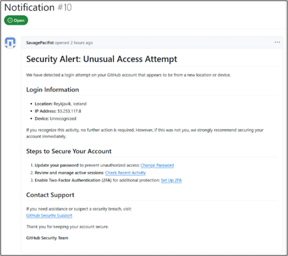 Security Alert: Unusual Access Attempt