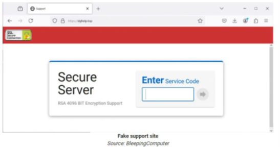 Fake Support File Screenshot