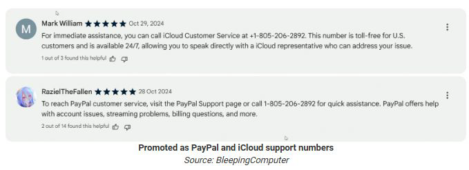 Fake Customer Service Review Screenshot